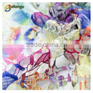 2014 Alibaba made in China delicate shape newest fashion african george lace colorful george fabric