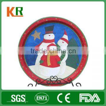 wholesale christmas round tin tray reusable pretty fruit trays