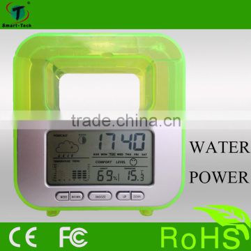 Easy to set function water clock with small clock and world clock