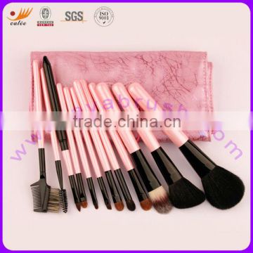 Lovely Pink 12pcs Travel Makeup Brush Set with Heartshaped pouch