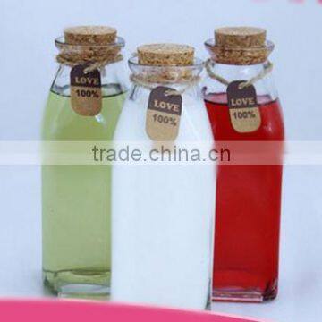 clear glass juice bottle / glass milk bottle