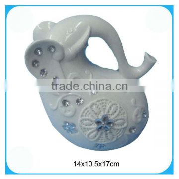 White ceramic figurine elephant home decoration