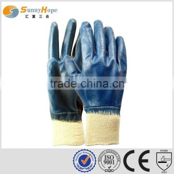 Sunnyhope blue full coated nitrile gloves, oil resistant gloves for oil fild