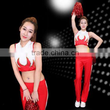 Sleeveless crop top and long pants sport cheerleader wear for girls BB0021