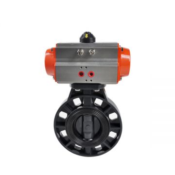 30-80℃  Metal Finishing Plating Air Operated Butterfly Valve