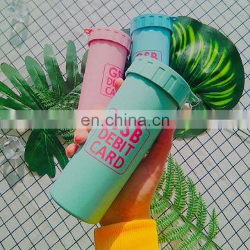 Disposable Wheat Straw Fibre Plastic Coffee Water Bottle