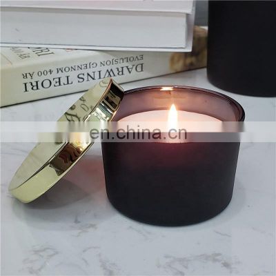 Wholesale Decorative Seamless Empty Black Printed Colored Gold Metal Candle Jar Holder Tin With Lid For Candle Making