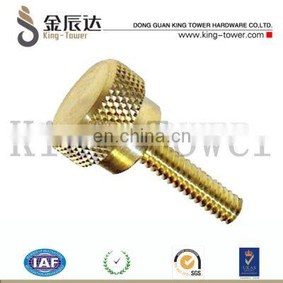 big flat head brass knurled thumb stepped screws