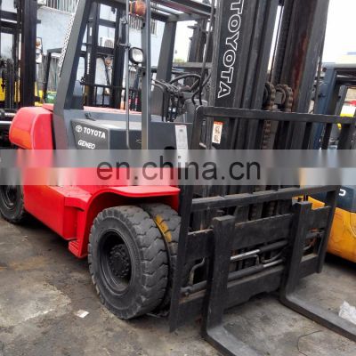 used toyota 5t triple mast forklift with low mast