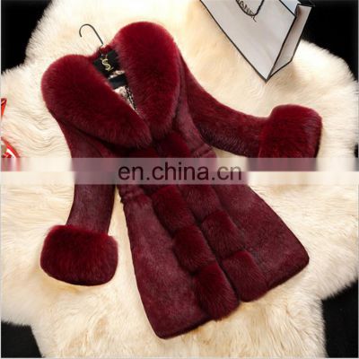 2020 customized brand Women Winter Genuine long Fur Coat Five Rows Warm Outwear with Collar Clothing Casual women jacket
