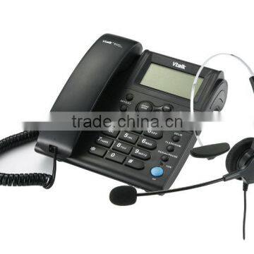 Call center headsets and phones with caller ID