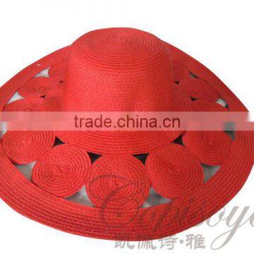 2014 fashional paper braid summer caps with hollow out