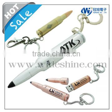 metal keychain bullet USB with PDA touch pen for fashionable promotional gifts
