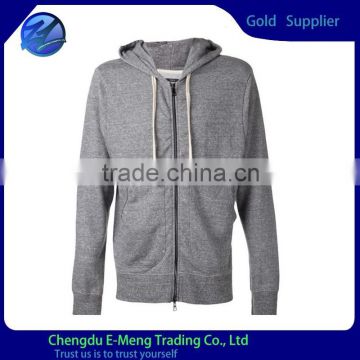 Oganic cotton made wholesale hoodies with zipper and pockets