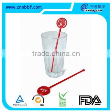 Cocktail hot selling lovely plastic red lollipop- wine stick/pick/stirrers