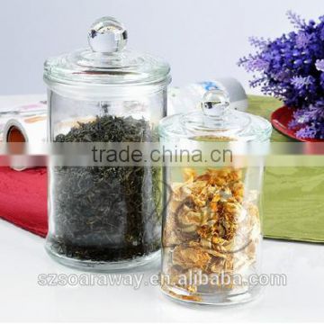 Wholesale kitchen food grade glass jar for tea leaves storage