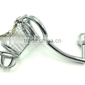 Locking Male Chastity Device Cock Cages with Metal Anal Plugs Ball BDSM Fetish Sex Toys/ Bondage Medical SEX TOYS