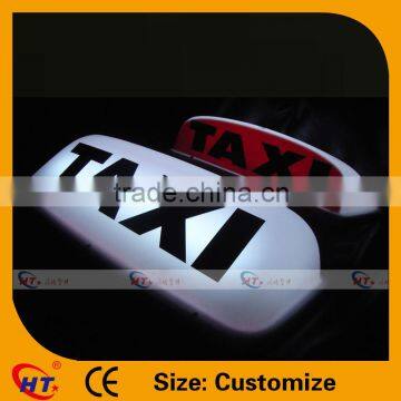 Front white back red led lighted magnet small taxi sign