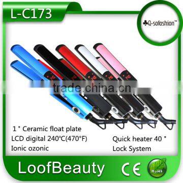 Tourmaline ceramic fast heat up high temp. hair flat iron