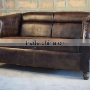 Vintage Leather Two Seater Sofa ,Vintage industrial Furniture jodhpur ,