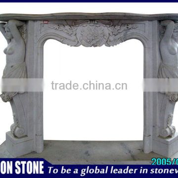 White cultured marble fireplace