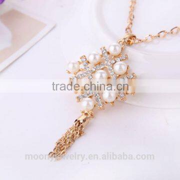 Factory 2015 high quality pearl female necklace Chinese knot beautiful fancy necklace design