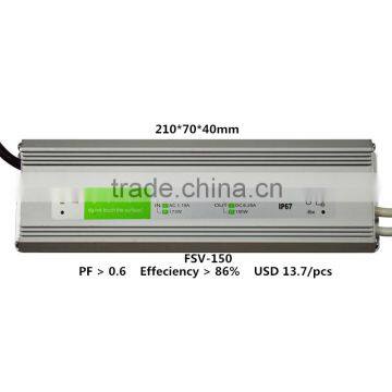 150w 24v ip67 waterproof led power driver with CE RoHs approved