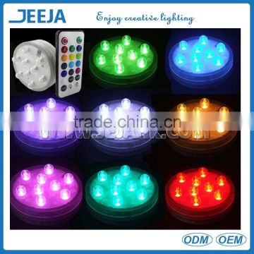 Wedding favors color changing led light with wireless battery operated remote controlled