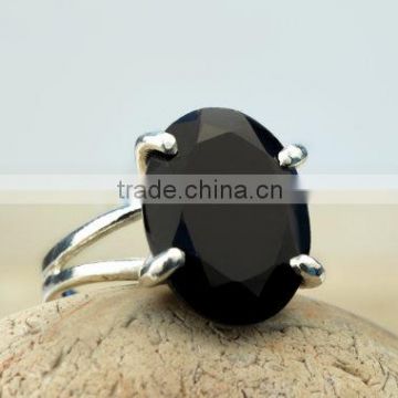 Black Onyx cabochon Gemstone Ring