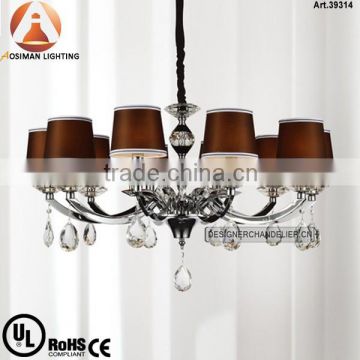 10 Light Chinese Antique Chandelier with Clear Crystal