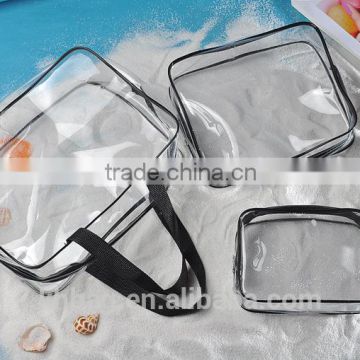 Alibaba china qualified clear plastic zipper bag with handle