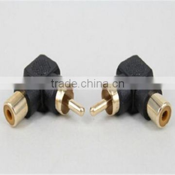 angle RCA Male to RCA Female adapter gold plated connector top quality cabletolink