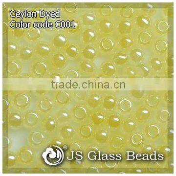 High Quality Fashion JS Glass Seed Beads - C001# Ceylon Yellow Opalescent Rocailles Beads For Garment & Jewelry