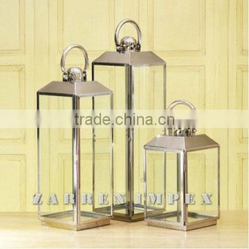 Candle Lantern Metal Glass 24"