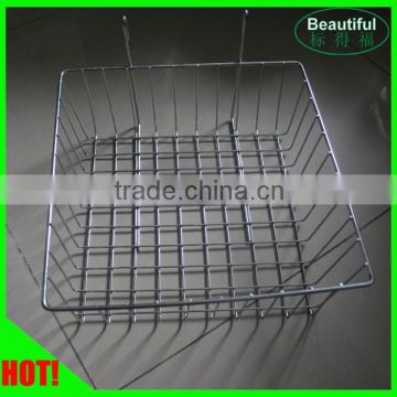 Metal wire mesh slatwall basket,display basket,supermarket hanging basket