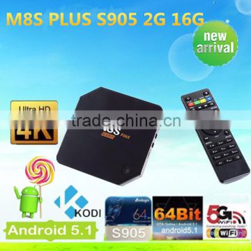 2016 kodi fully loaded or classic m8s plus tv box quad core dongle m8s+ full hd 1080 video android tv box m8, M8S tv box