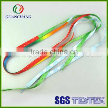 Heat transfer printing flat shoelaces