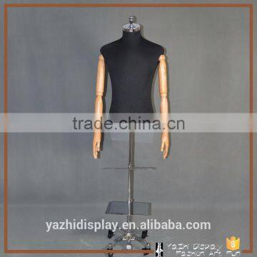 new design torso dress form mannequin male with wood hand on sale