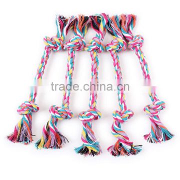 Small spot wholesale selling pet dog rope toys 16cm double knot woven cotton rope molar tooth