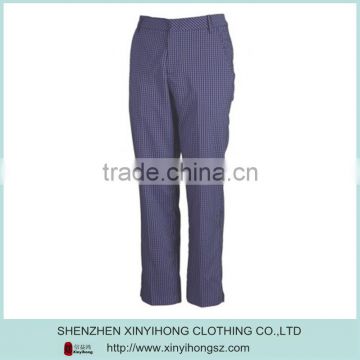 polyester/cotton thick fabric plaid tech style golf pants