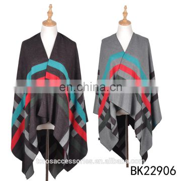 TOROS Passed BSCI test double face women shawl viscose poncho