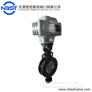 High Performance  D972H-16C Motorized  DN100 Carbon Steel Wafer Butterfly Valve