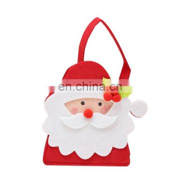 Cute Snowman Santa Claus Trick Or Treat halloween felt candy tote bag