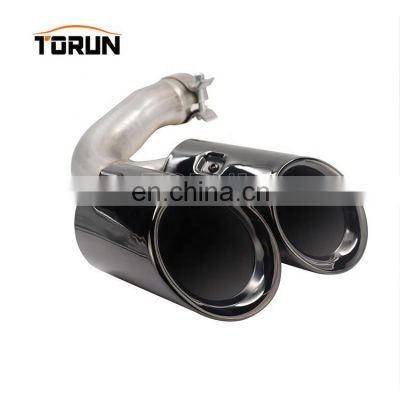 Hot sale high quality Universal stainless steel car exhaust pipe for porsche 18 Cayenne Round Chroming Black