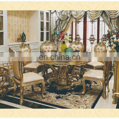 Hot sale dining furniture classic luxury dining table designs with marble counter top