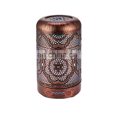 Red Bronze 250ml Metal Vintage Ultrasonic Cool Mist Essential Oil Air Humidifier Aroma Diffuser