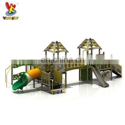 Musical Theme Outdoor Amusement Park Play Set Kids Rides Children Games Plastic Slide Playground Equipment with Climbers