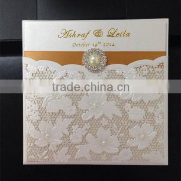 latest White Lace Wedding Invitation card