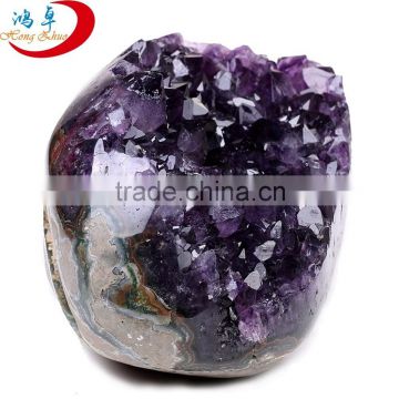 wholesale small parts of natural brazil amethyst geode/rock quartz amethyst crystal stone for gift/ home decoration