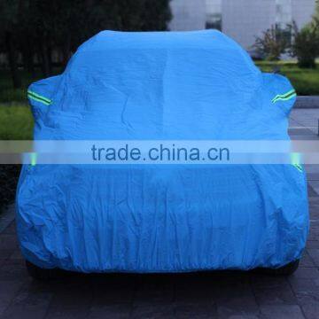 sun protection hail snow proof car parking cover in blue color